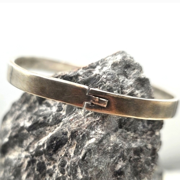 Vtg Taxco Silver Bangle Juan Sandoval TS-79 Two Trees - Picture 5 of 5